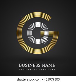 Letter GQ or QG linked logo design circle G shape. Elegant gold and silver colored, symbol for your business name or company identity.