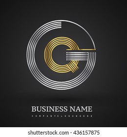 Letter GQ or QG linked logo design circle G shape. Elegant silver and gold colored, symbol for your business name or company identity.
