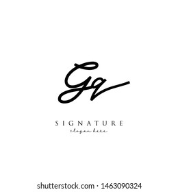 Letter GQ Signature Logo Template - Vector