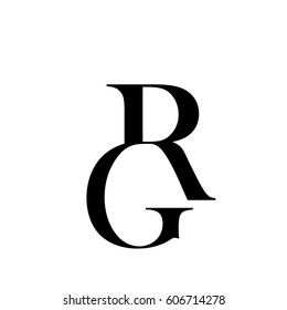 letter GR black color logo vector
