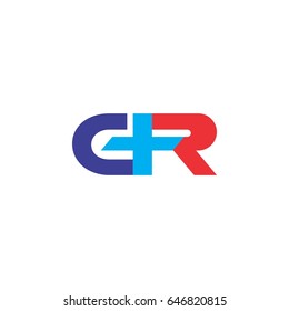 letter GR or CR with plus logo design