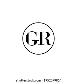 Letter GR initial monogram logo design, wedding, fashion, make up logo template