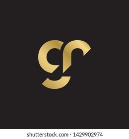 Letter gr linked lowercase logo design template elements. Gold letter Isolated on black  background. Suitable for business, consulting group company.