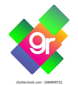Letter GR logo with colorful geometric shape, letter combination logo design for creative industry, web, business and company.
