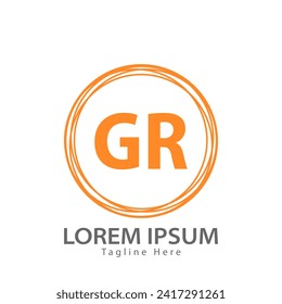 logotipo de la letra GR. Diseño del logotipo GR ilustración vectorial para empresas creativas, empresas, industria