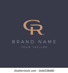 Letter GR Logo Luxury Old Navy Gold