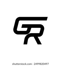 Letra Gr o Rg forma inicial logotipo de tipografía moderna