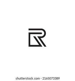 Logotipo de letra GR RG creado recientemente de forma minimalista simple y moderna