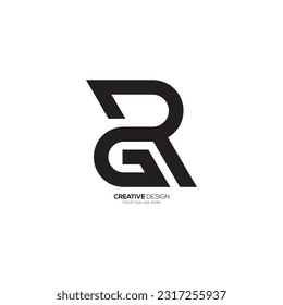 Letter GR or RG with unique shape modern monogram creative logo. GR logo. RG logo