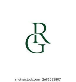 Vector elegante simple del logotipo del concepto del diseño de Serif de la letra GR