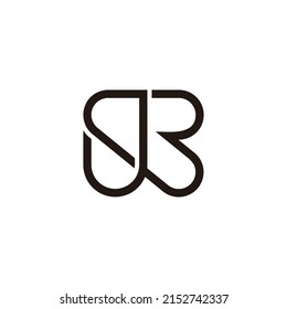 letter gr simple geometric line logo vector