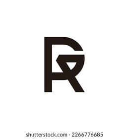 letter gr simple geometric line logo vector 