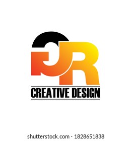 Letter GR simple monogram logo design vector
