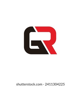 letter gr square slice logo vector 