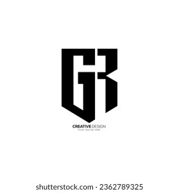 Letter Gr unique shape modern shield security business abstract monogram logo