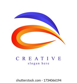Letra A gradiente Icono 3d elemento vector