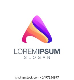 letter A gradient color logo design