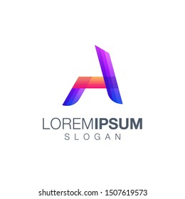 letter A gradient color logo design