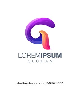 letter a gradient color logo design