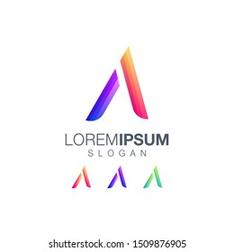 letter A gradient color logo design
