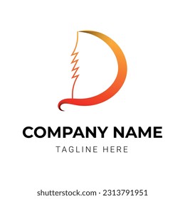 Diseño de logotipo coloreado degradado de letras