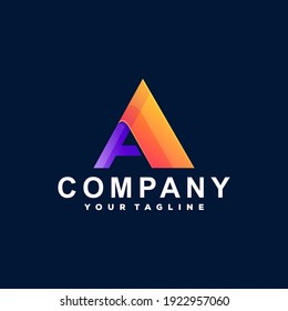 letter a gradient logo design