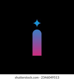 i letter gradient logo design vector