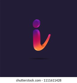 Letter I gradient multicolour logo icon vector.