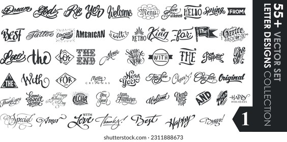 letter and graffiti designs vector bundle 