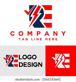 Letter RE Graphic Alphabet Symbol For Corporate Business Identity