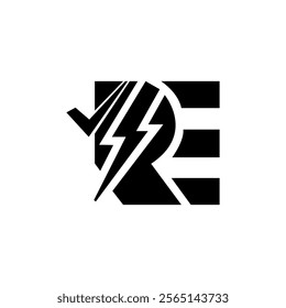 Letter RE Graphic Alphabet Symbol For Corporate Business Identity