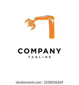 Letter I Grapple Excavator Logo Icon Vector