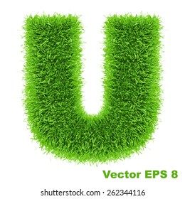 Letter of grass alphabet, vector illustration EPS 8.