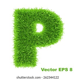 Letter of grass alphabet, vector illustration EPS 8.