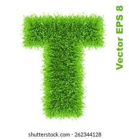 Letter of grass alphabet, vector illustration EPS 8.