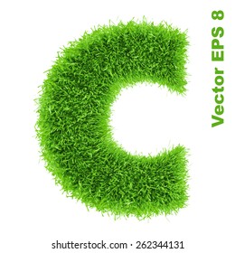 Letter of grass alphabet, vector illustration EPS 8.