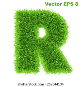 Letter of grass alphabet, vector illustration EPS 8.