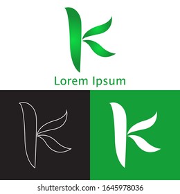 letter green gradient logo design in three preview color background