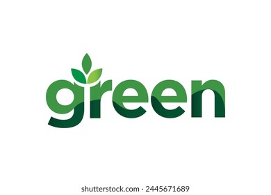 Letter green with leaf icon design 