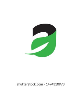 A letter and green leaf logo design vector icon illustration inspiration