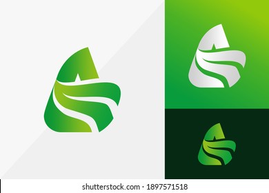 Letter A Green Leaf Logo Design, Modern Logo Designs Vector Illustration Template