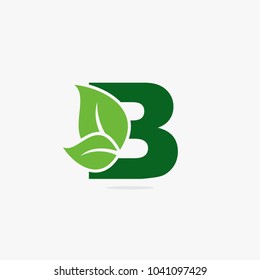 Letter green leaf logo illustration.