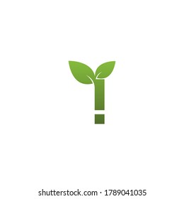  Letter I With green Leaf Symbol Logo Template
