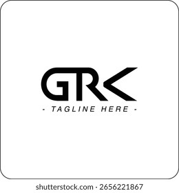 Diseño de logotipo de marca de palabras GRK para negocios y comercio