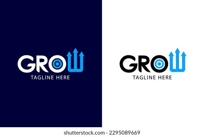 letter GROW logo design, elegant vector emblem. company identity