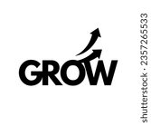Letter GROW logo design. Linear creative minimal monogram symbol. Universal elegant vector logotype. Graphic alphabet symbol for corporate identity