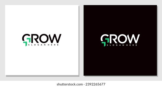 Diseño del logotipo de Letter GROW. Símbolo de monograma mínimo creativo lineal. Logotipo vectorial universal elegante. Símbolo gráfico del alfabeto para identidad corporativa