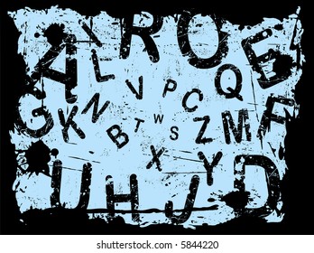 Letter Grunge Background with letters falling into the center