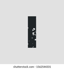 I letter grunge style. Vector eps10