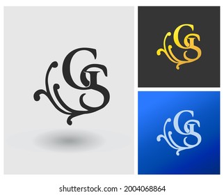 Letra GS G S logotipo inicial adorno creativo de lujo para salón, hotel, logotipo de empresa cosmética.